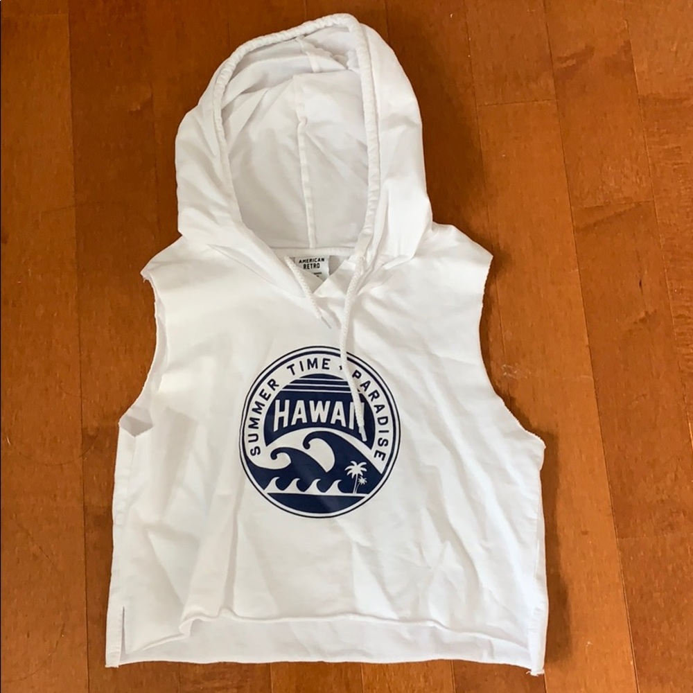 hawaii cropped tank hoodie